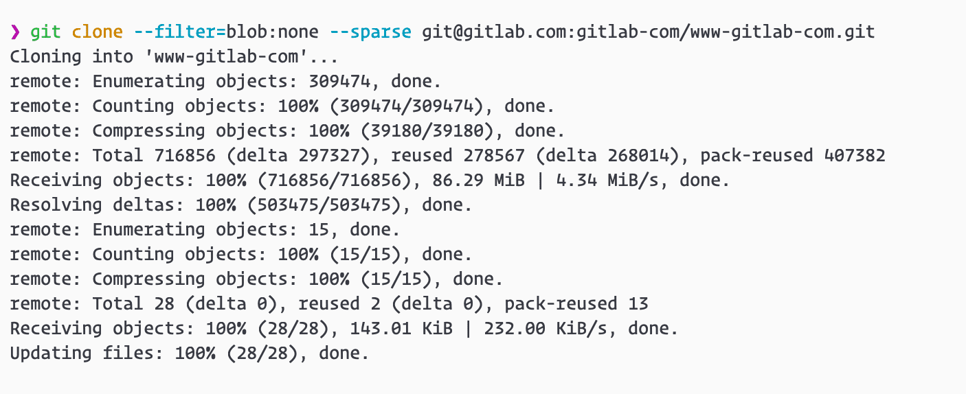 Exclude large files using Partial Clone