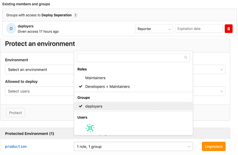 Grant users deployment permissions without code access