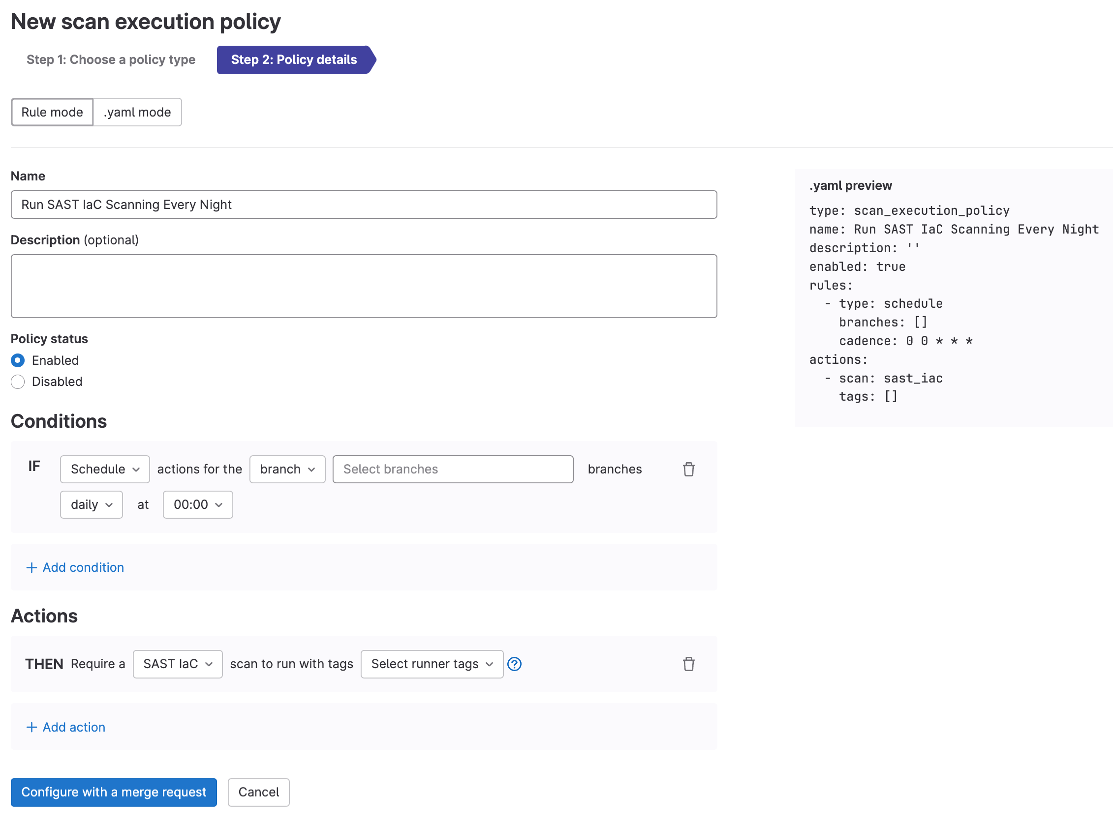 Enforce IaC Scanning with Scan Execution Policies (SEPs)